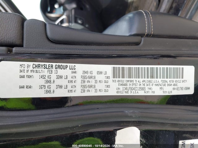 Jeep Grand Cherokee Limited 2014 1C4RJFBG4EC125865 Image 9