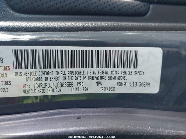 1C4RJFDJ4JC303566 Jeep Grand Cherokee Srt 4x4