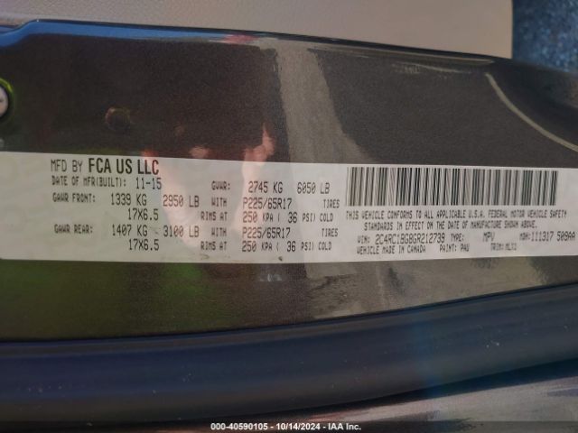 2016 CHRYSLER TOWN & COUNTRY 2C4RC1BG8GR212739 Photo 8
