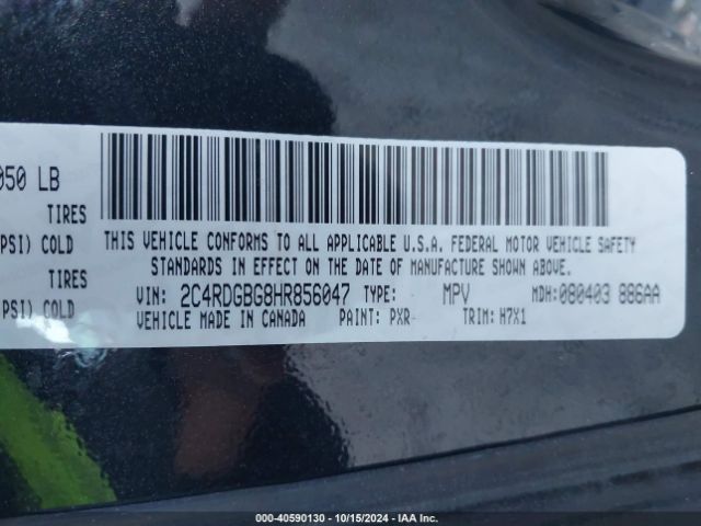 2C4RDGBG8HR856047 Dodge Grand Caravan Se