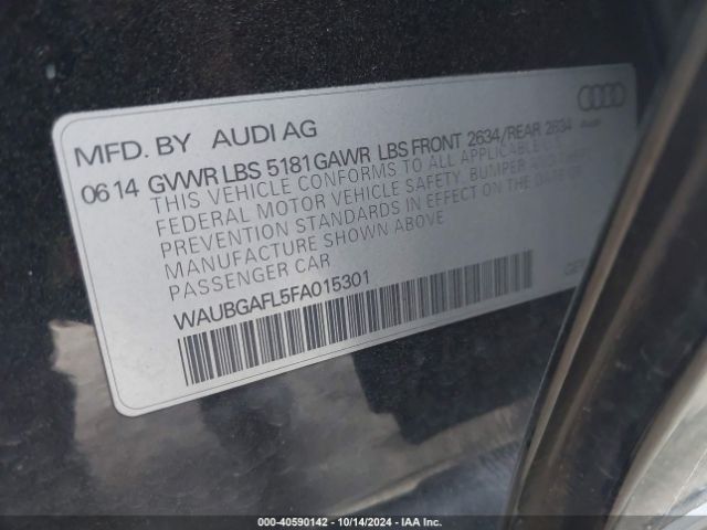 WAUBGAFL5FA015301 Audi S4 3.0t Premium Plus