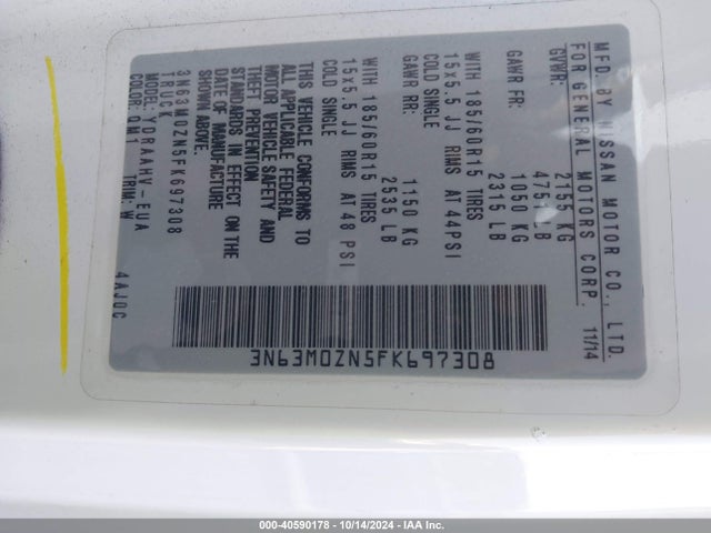 Chevrolet City Express 1lt 2015 3N63M0ZN5FK697308 Image 9