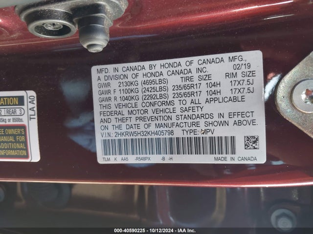 Honda CR-V LX 2019 2HKRW5H32KH405798 Image 9