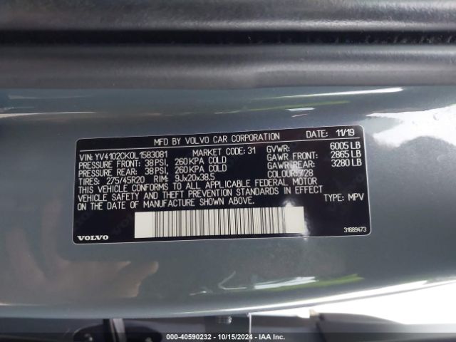 YV4102CK0L1583081 Volvo Xc90 T5 Momentum 7 Passenger
