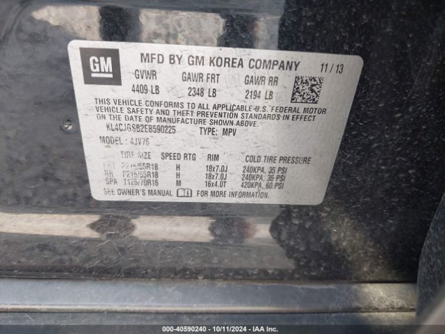 KL4CJGSB2EB590225 Buick Encore Leather