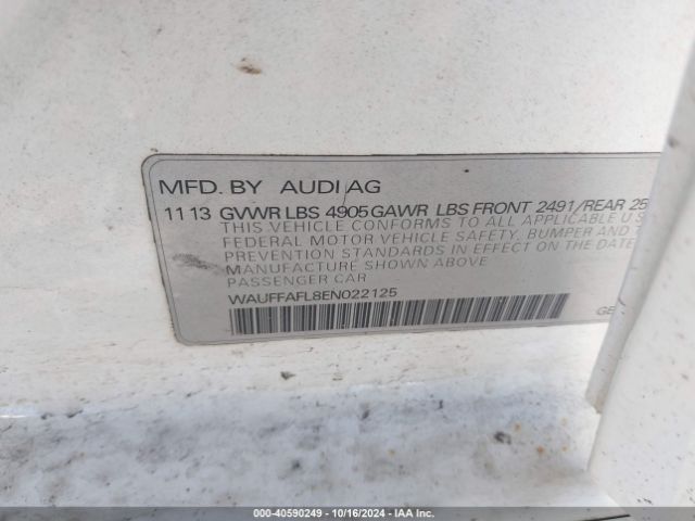 WAUFFAFL8EN022125 Audi A4 2.0t Premium