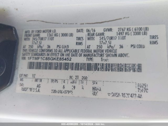 1FTMF1C85GKE85452 Ford F-150 Xl