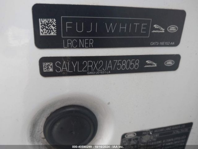 SALYL2RX2JA758058 Land Rover Range Rover Velar P250 Se R-dynamic