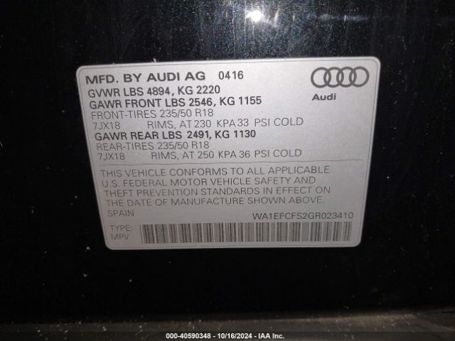 WA1EFCFS2GR023410 Audi Q3 2.0t Premium Plus