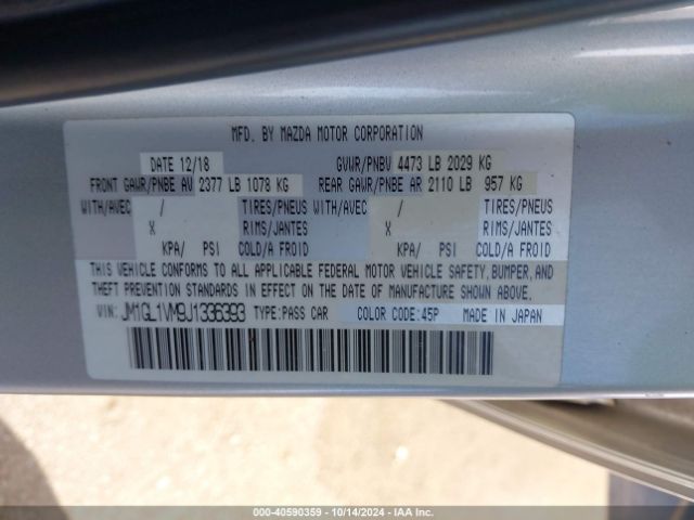 JM1GL1VM9J1336393 Mazda Mazda6 Touring