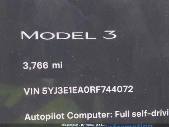 5YJ3E1EA0RF744072 Tesla Model 3 Rear-wheel Drive