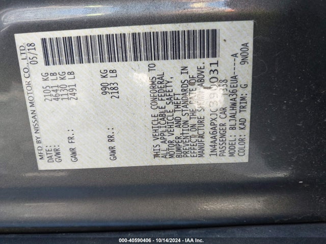 Nissan Maxima 3.5 Platinum 2018 1N4AA6APXJC390031 Image 9