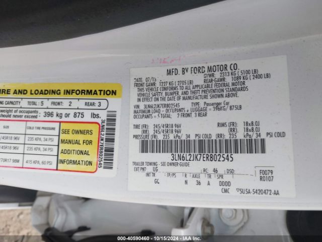 3LN6L2JK7ER802545 Lincoln MKZ