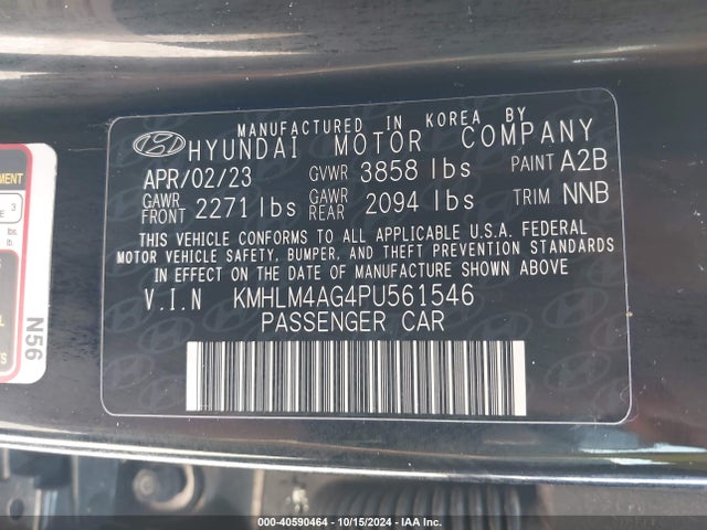 Hyundai ELANTRA SEL 2023 KMHLM4AG4PU561546 Image 9