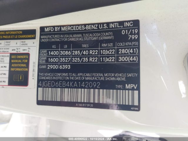 4JGED6EB4KA142092 Mercedes-Benz Amg Gle 43 Coupe 4matic