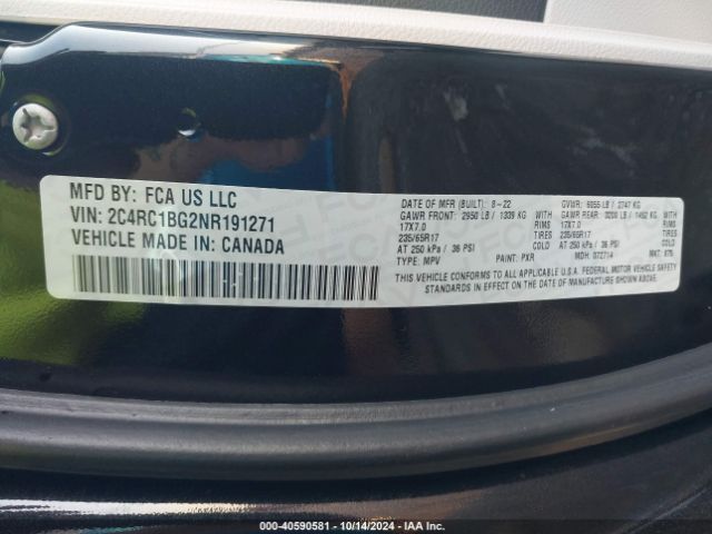 2022 CHRYSLER PACIFICA 2C4RC1BG2NR191271 Photo 8