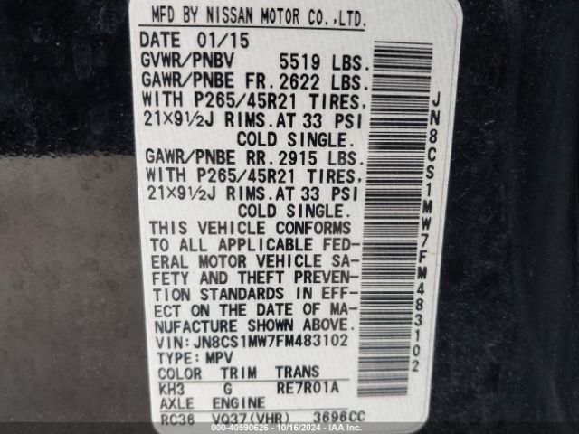 JN8CS1MW7FM483102 Infiniti QX70