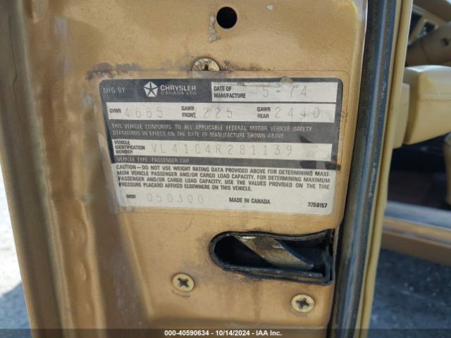 1974 PLYMOUTH VALIANT VL41C4R281139     Photo 8