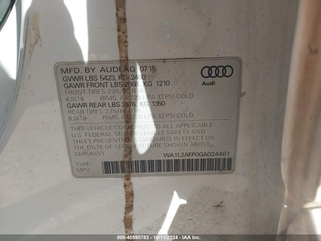WA1L2AFP0GA024461 Audi Q5 2.0t Premium