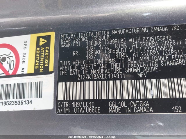 Lexus RX 350 2014 2T2ZK1BAXEC134911 Image 9