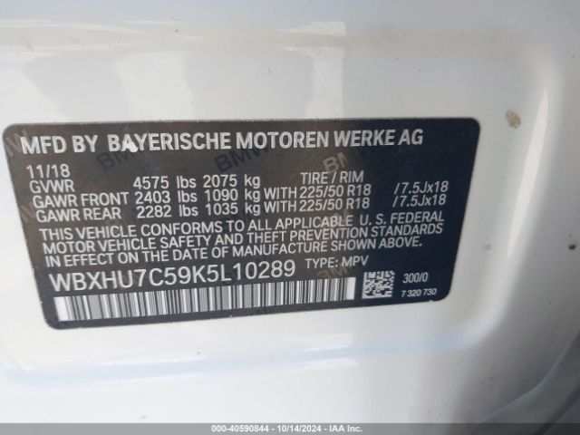 WBXHU7C59K5L10289 BMW X1 Sdrive28i