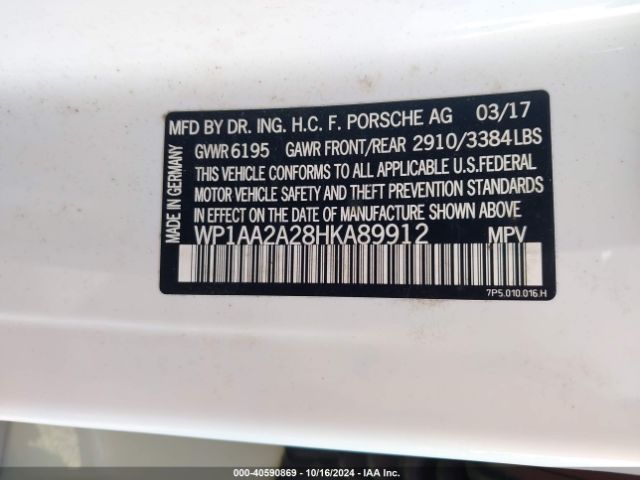 WP1AA2A28HKA89912 Porsche Cayenne Platinum Edition