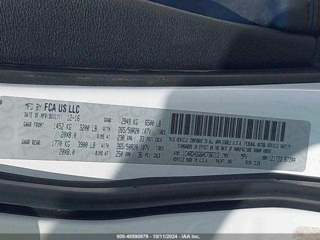 1C4RDHDG6HC736713 Dodge Durango Gt Rwd