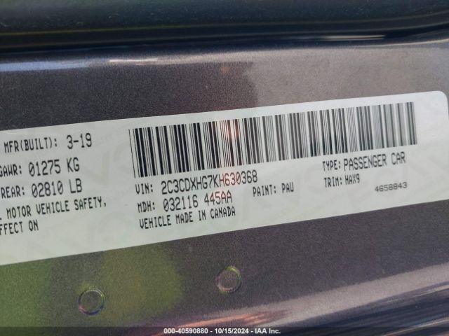 2C3CDXHG7KH630368 Dodge Charger Gt Rwd