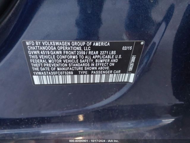 1VWAS7A35FC073269 Volkswagen Passat 1.8t Wolfsburg Edition