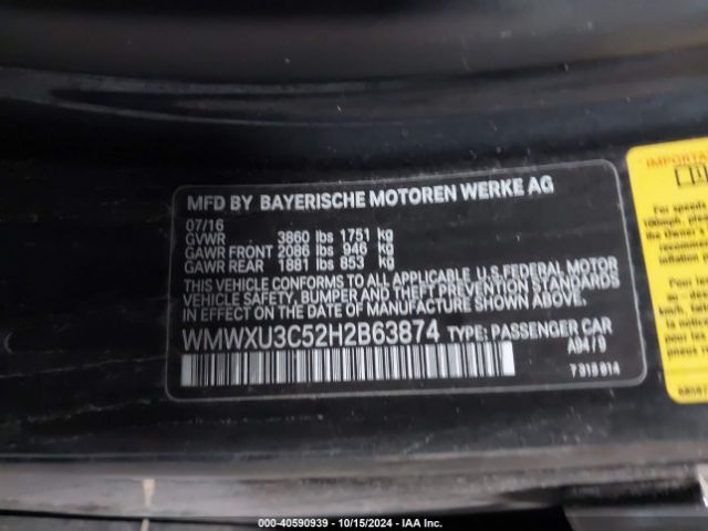 WMWXU3C52H2B63874 Mini Hardtop Cooper S