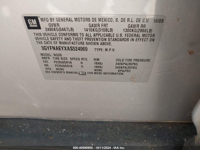 2010 CADILLAC SRX 3GYFNAEYXAS524969 Photo 8
