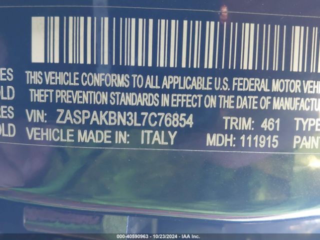 ZASPAKBN3L7C76854 Alfa Romeo Stelvio Ti Awd