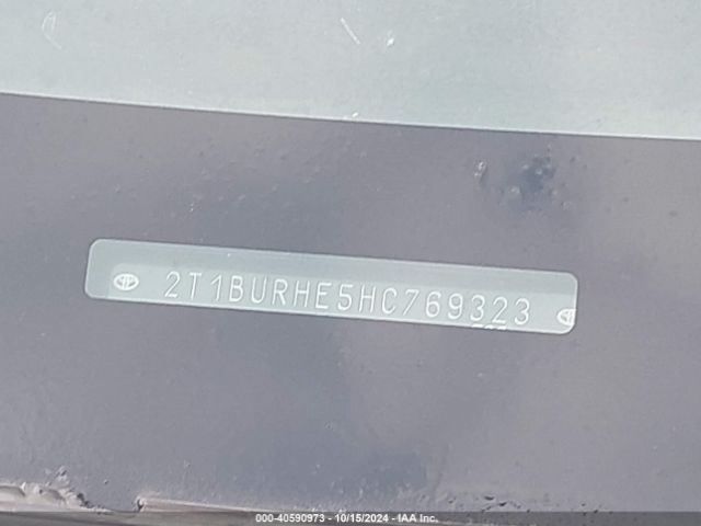 2T1BURHE5HC769323 Toyota COROLLA SE