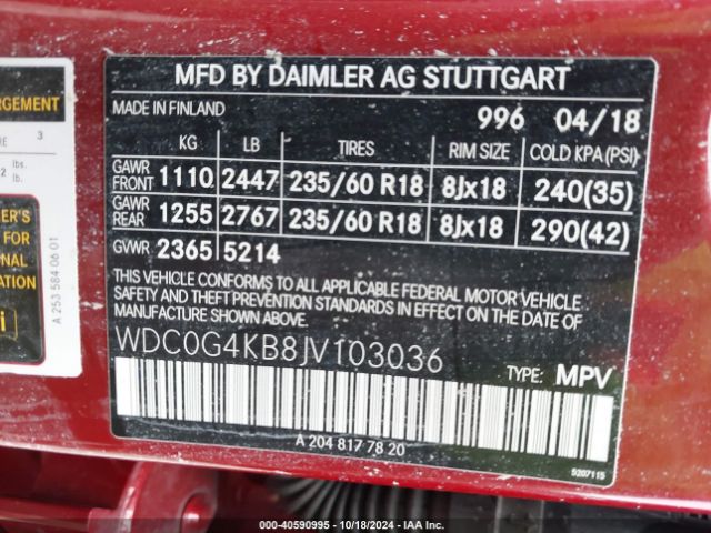 WDC0G4KB8JV103036 Mercedes-Benz Glc 300 4matic