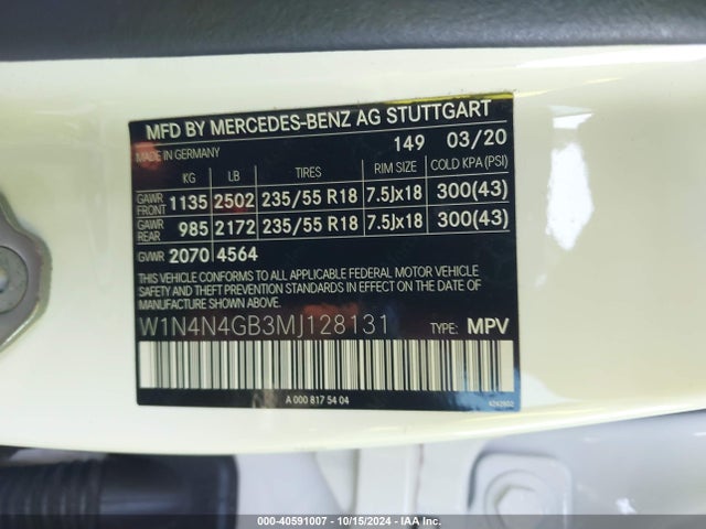 W1N4N4GB3MJ128131 Mercedes-Benz GLA 250