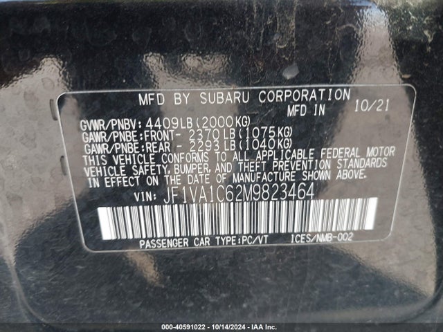 JF1VA1C62M9823464 Subaru Wrx Premium