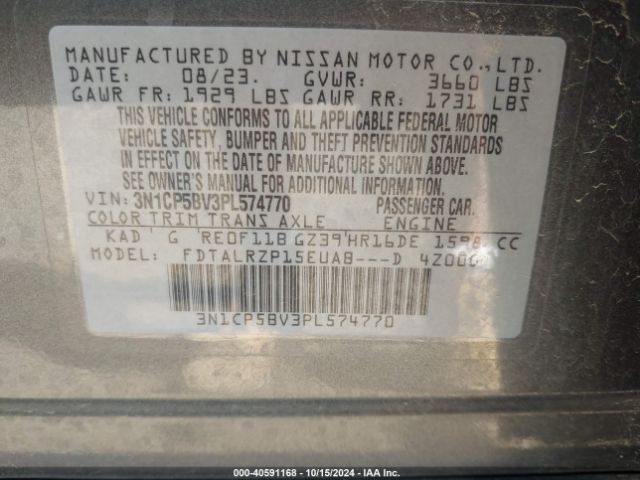 3N1CP5BV3PL574770 Nissan Kicks S Xtronic Cvt