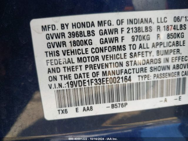 19VDE1F33EE002164 Acura Ilx 2.0l