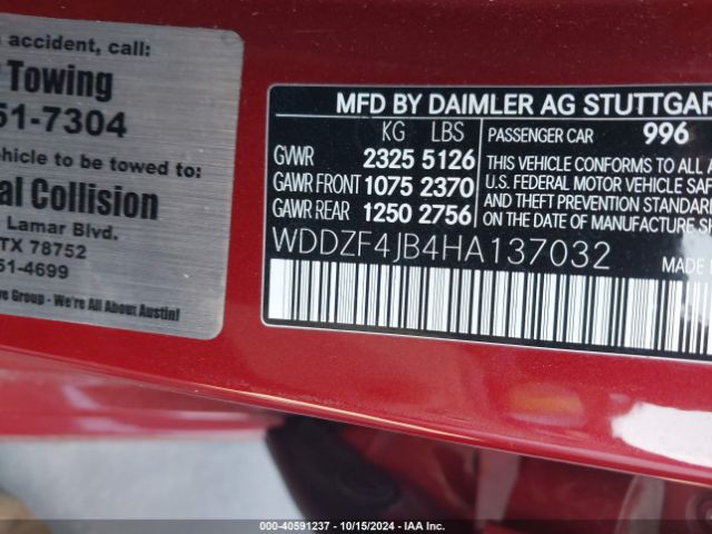 WDDZF4JB4HA137032 Mercedes-Benz E 300