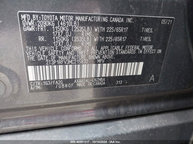 Toyota Rav4 Xle 2021 2T3P1RFV3MC215832 Image 9