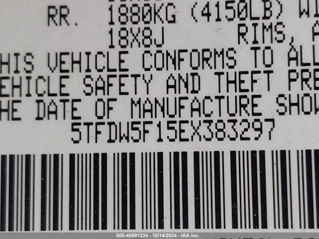 5TFDW5F15EX383297 Toyota Tundra Sr5 5.7l V8