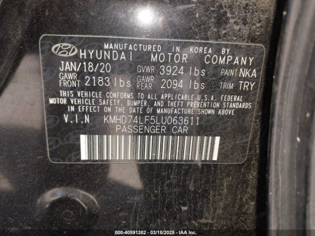 KMHD74LF5LU063611 Hyundai ELANTRA SE