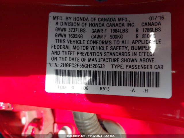 2HGFC2F55GH526633 Honda Civic Lx