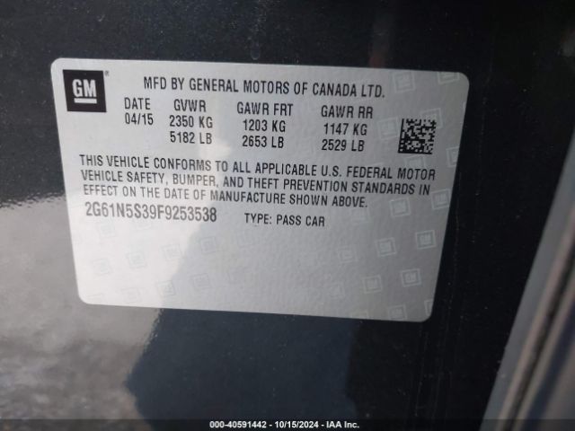 2G61N5S39F9253538 Cadillac XTS LUXURY
