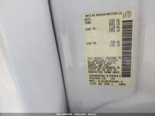 1N4AA6AP0HC439943 Nissan Maxima 3.5 Platinum