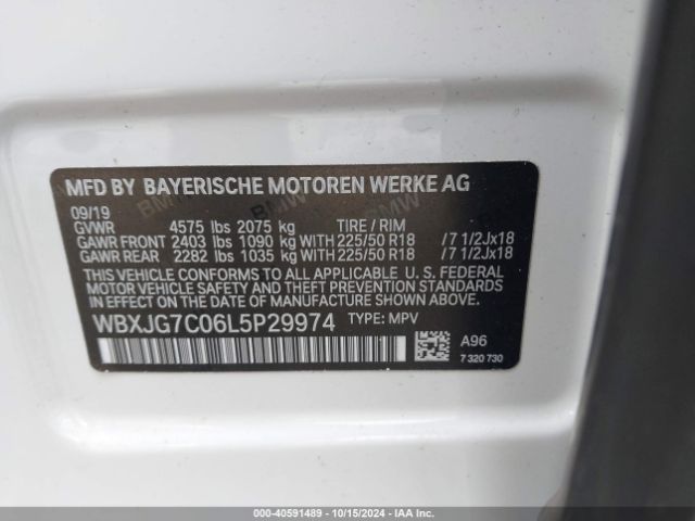 WBXJG7C06L5P29974 BMW X1 Sdrive28i