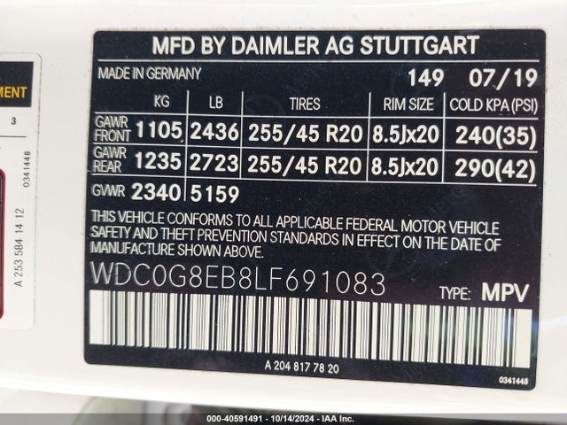 WDC0G8EB8LF691083 Mercedes-Benz Glc 300 4matic