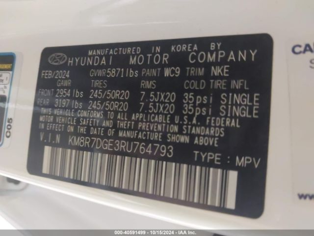 KM8R7DGE3RU764793 Hyundai Palisade Calligraphy Night Edition