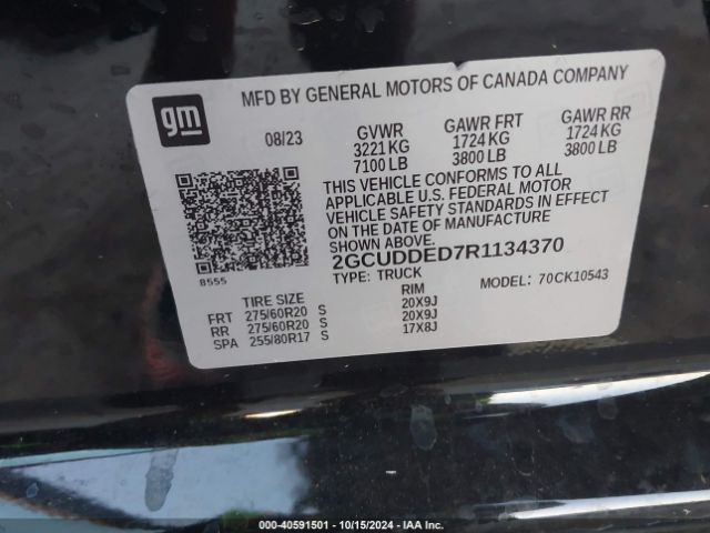 2GCUDDED7R1134370 Chevrolet Silverado 1500 4wd  Short Bed Lt