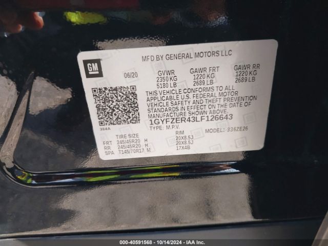 1GYFZER43LF126643 Cadillac Xt4 Fwd Sport